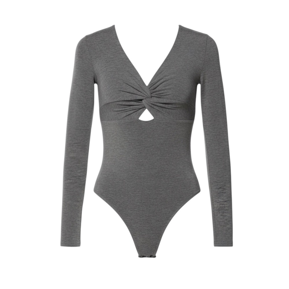 T Alexander Wang Long Sleeve Grey Bodysuit